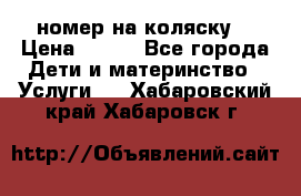 номер на коляску  › Цена ­ 300 - Все города Дети и материнство » Услуги   . Хабаровский край,Хабаровск г.